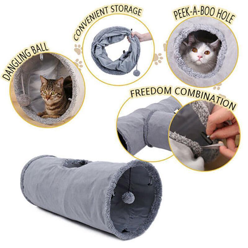 Foldable Pet Play Tunnel with Ball