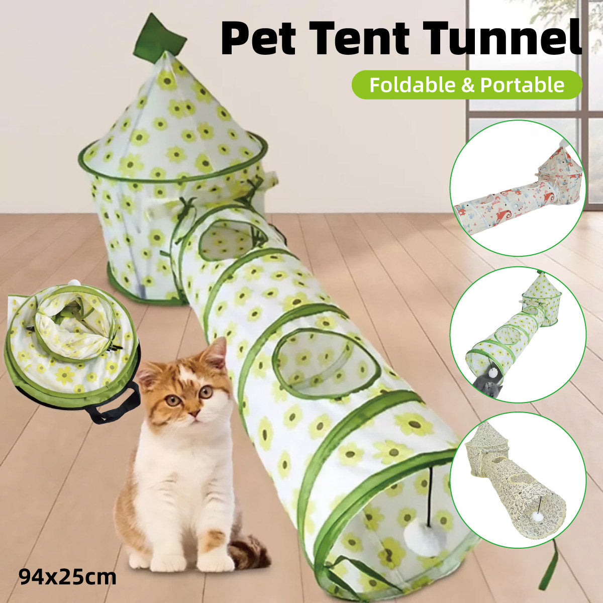 Foldable Cat Tent and Tunnel