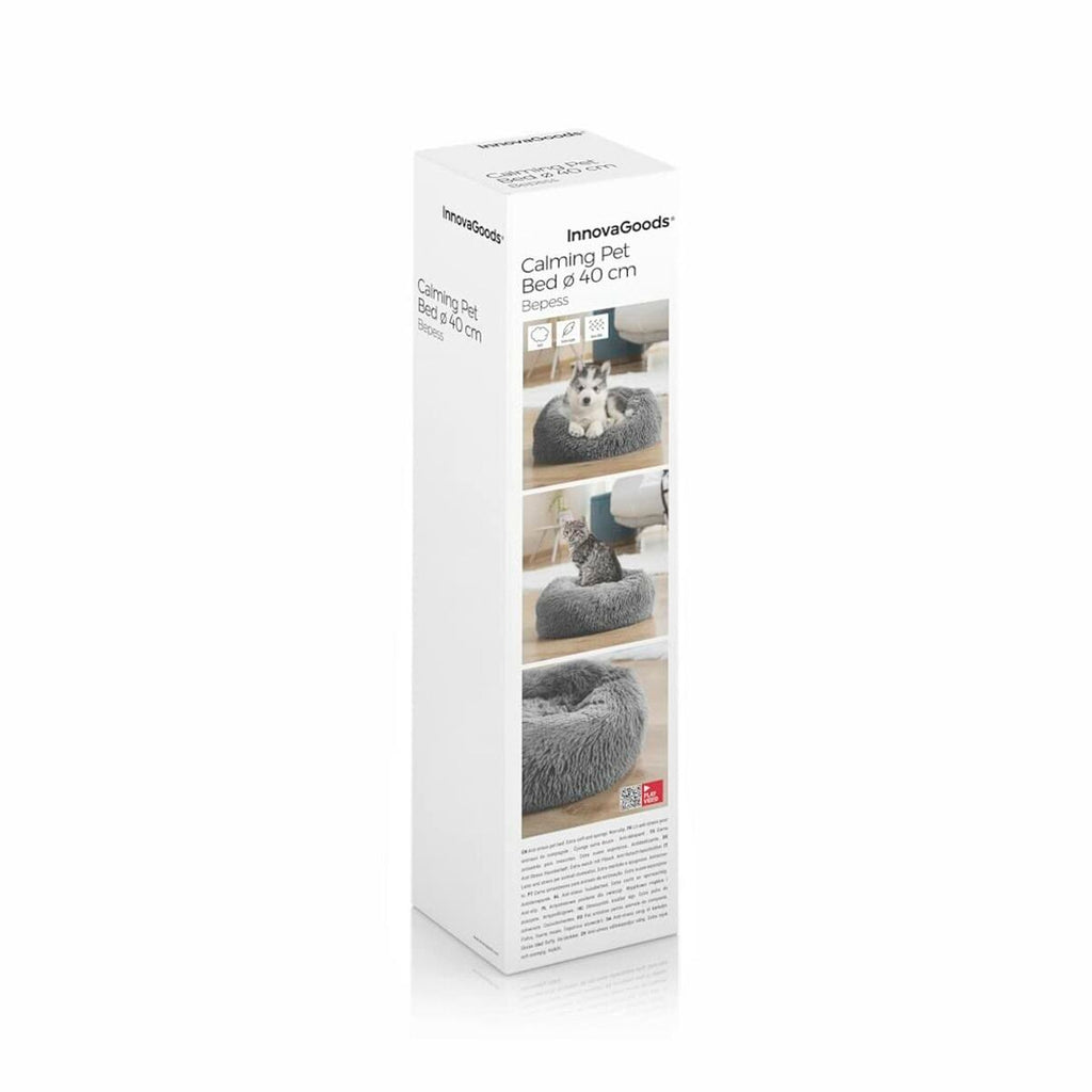 Retail box for the grey round pet bed.