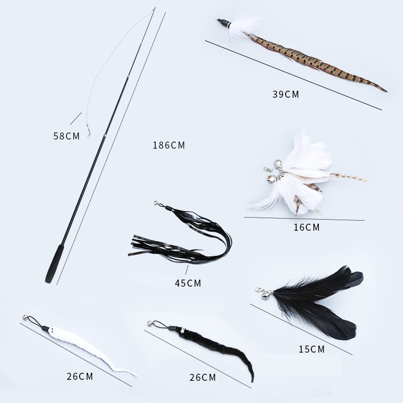 Telescopic Feather Cat Wand Set