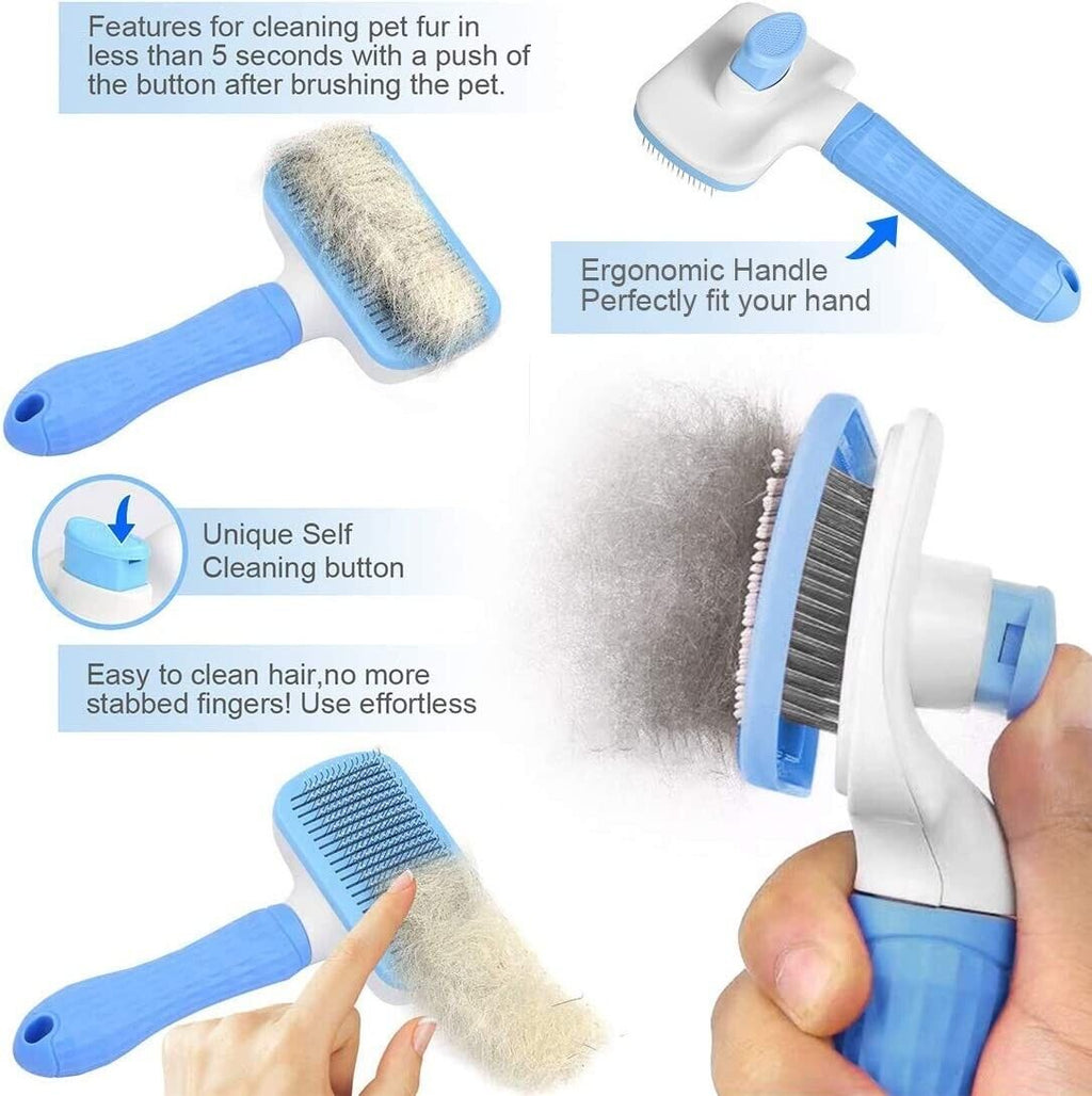 Self-Cleaning Pet Brush for Dogs & Cats
