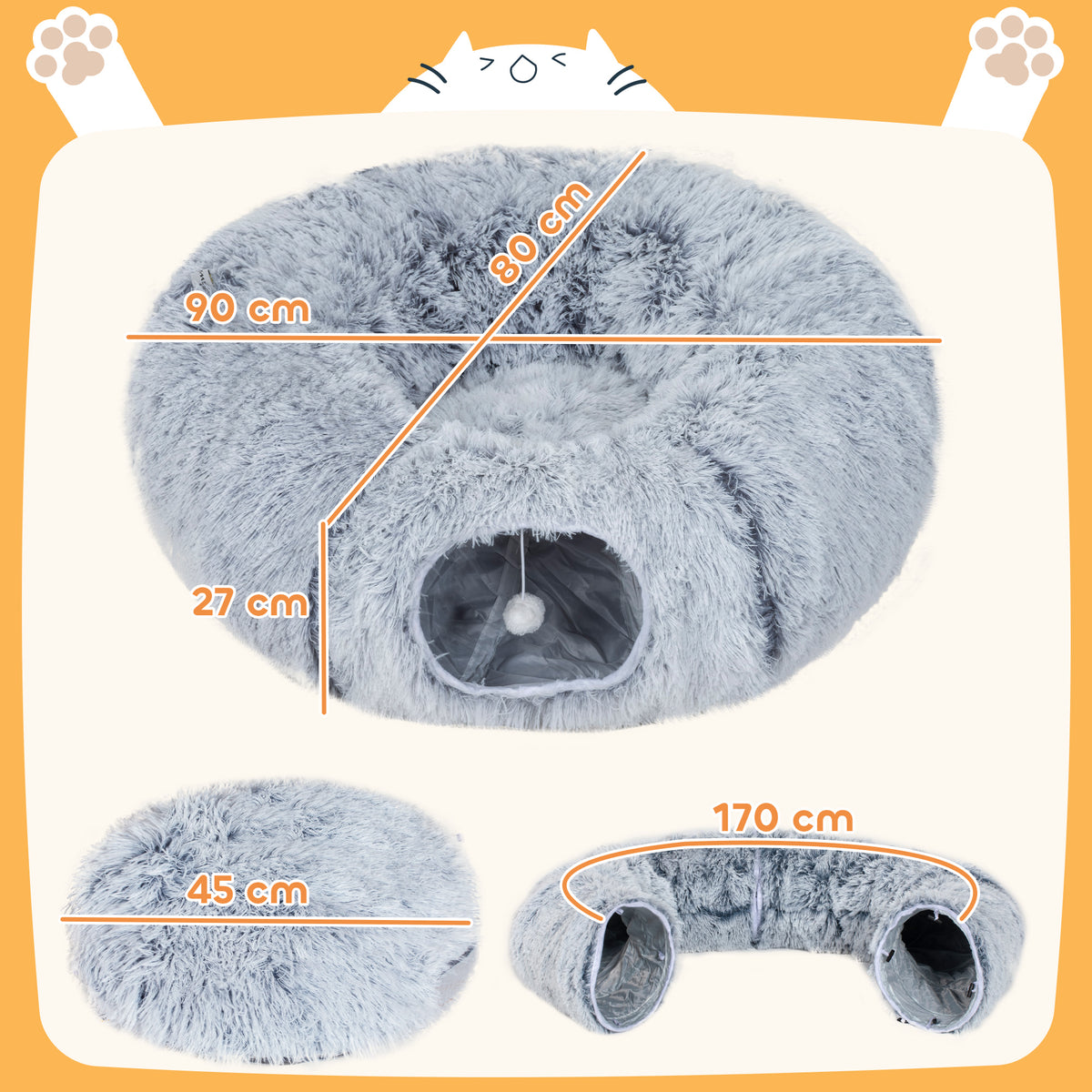 Donut Cat Tunnel and Cushion Bed
