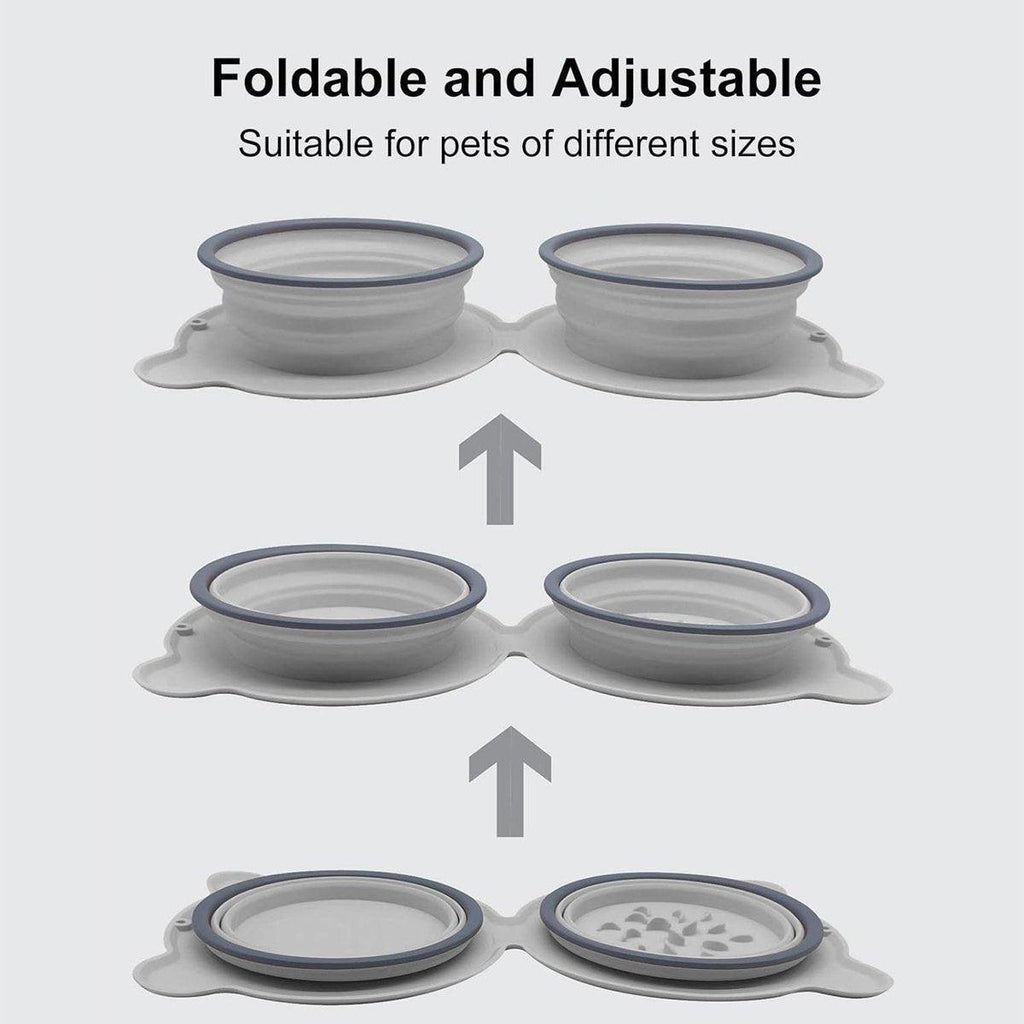 Collapsible Double Travel Bowl