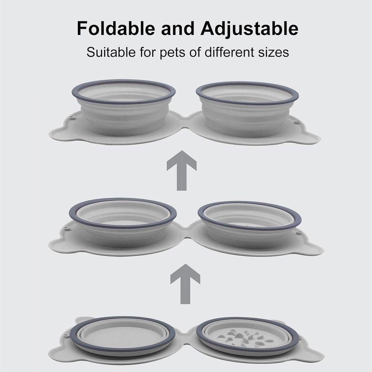 Collapsible Double Travel Bowl