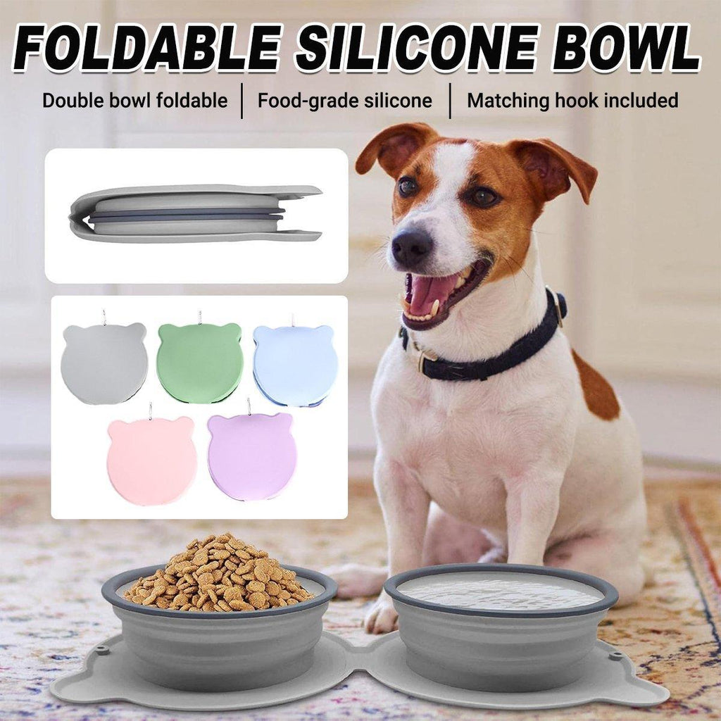 Collapsible Double Travel Bowl