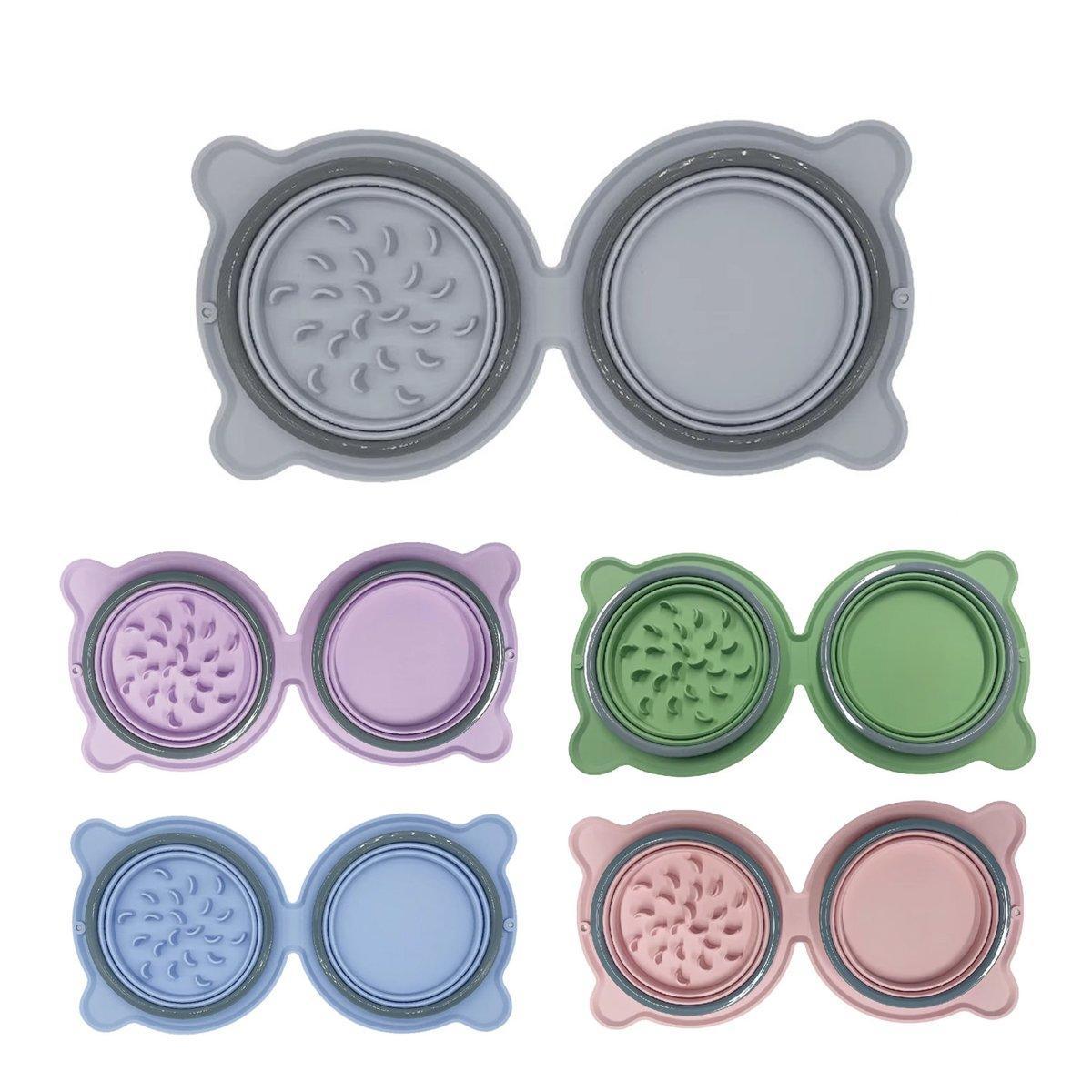 Collapsible Double Travel Bowl