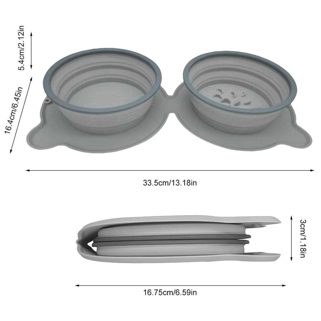 Collapsible Double Travel Bowl