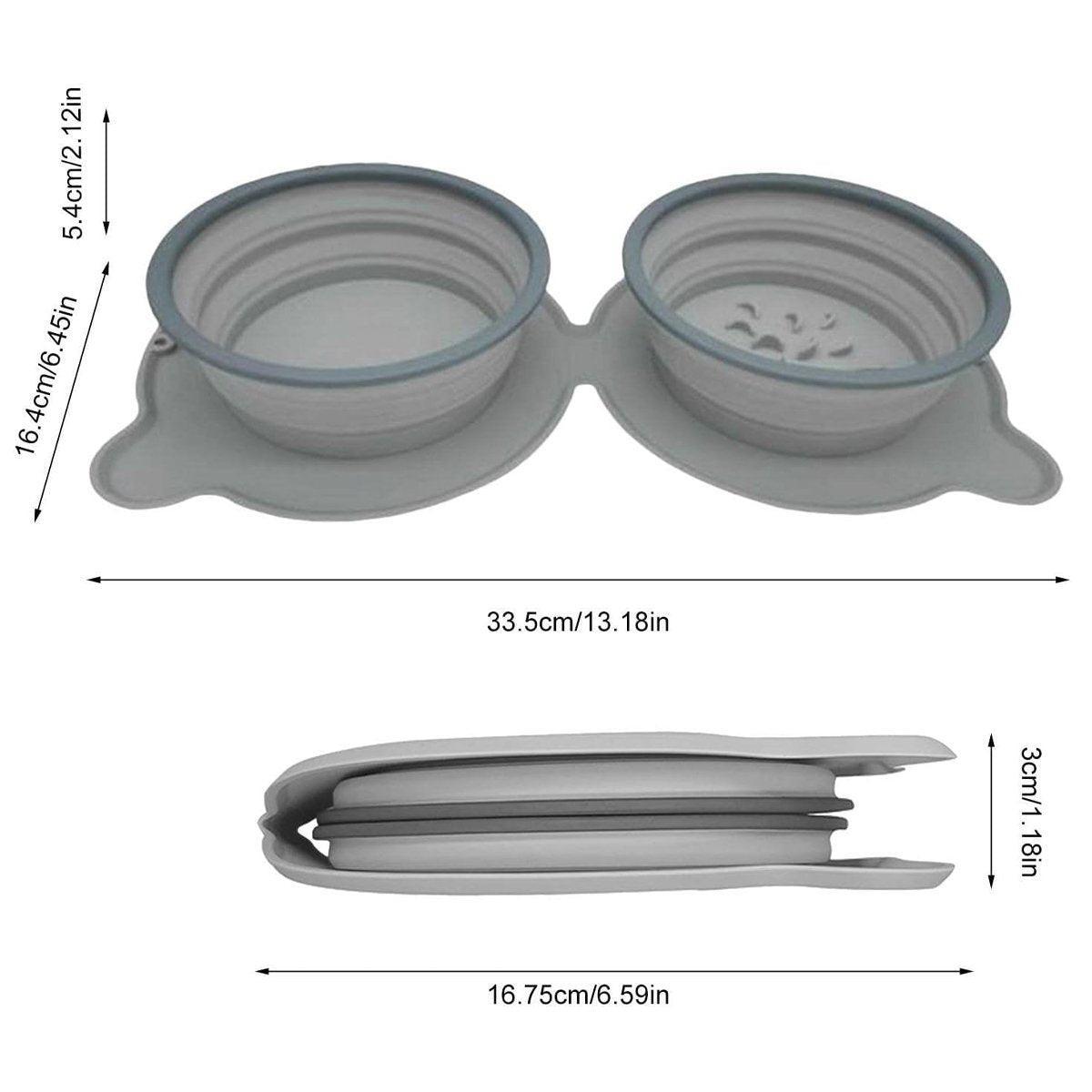 Collapsible Double Travel Bowl