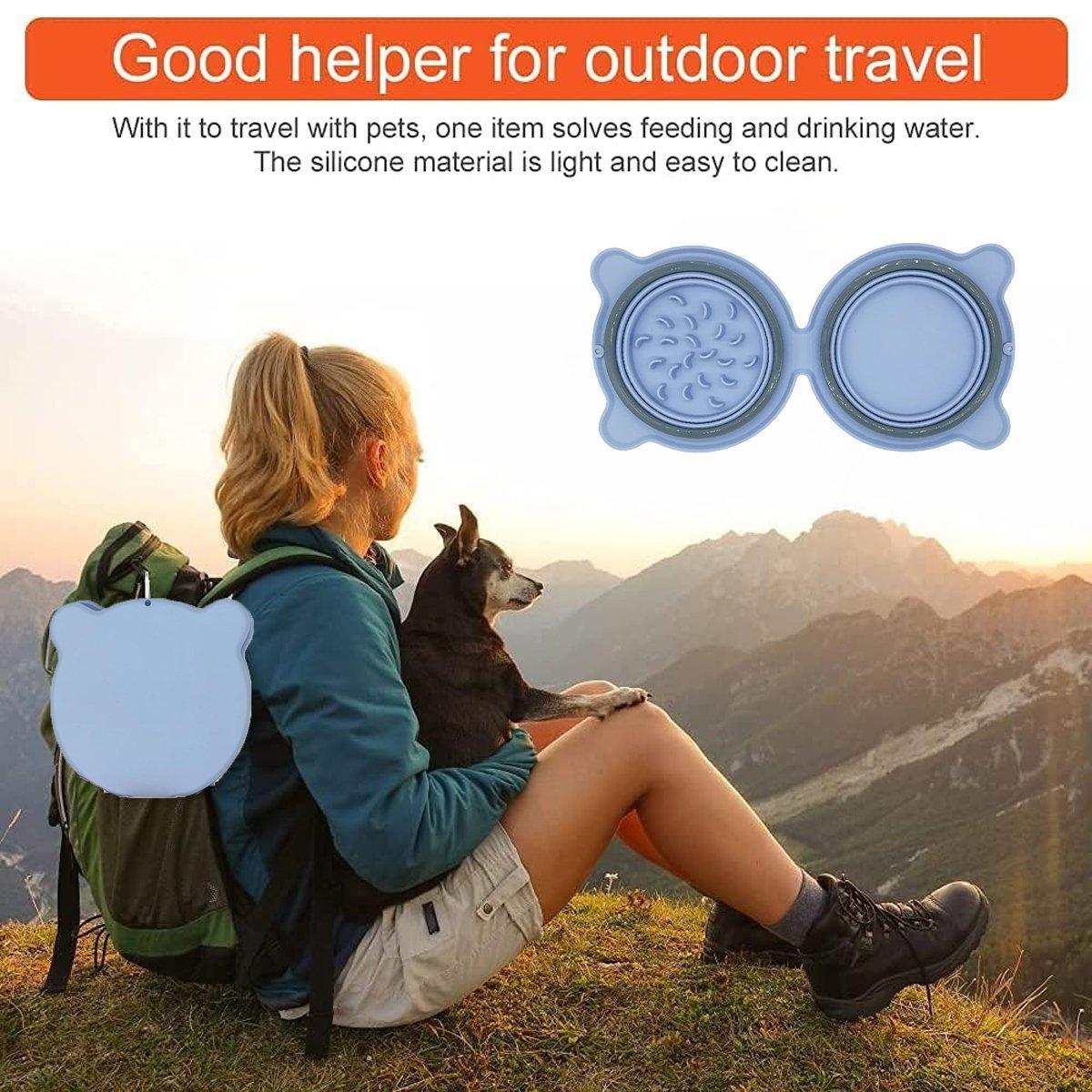 Collapsible Double Travel Bowl